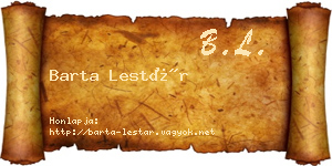 Barta Lestár névjegykártya